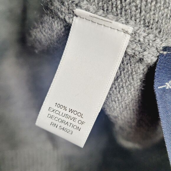 Banana Republic Sweater Mens Sz XL Gray 100% Wool Zip Cardigan Academia Heritage - Picture 3 of 7